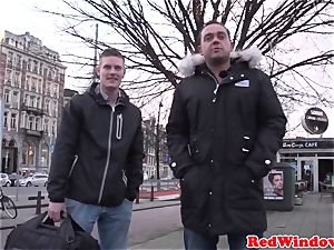 giant Amsterdam prostitute cockriding tourist